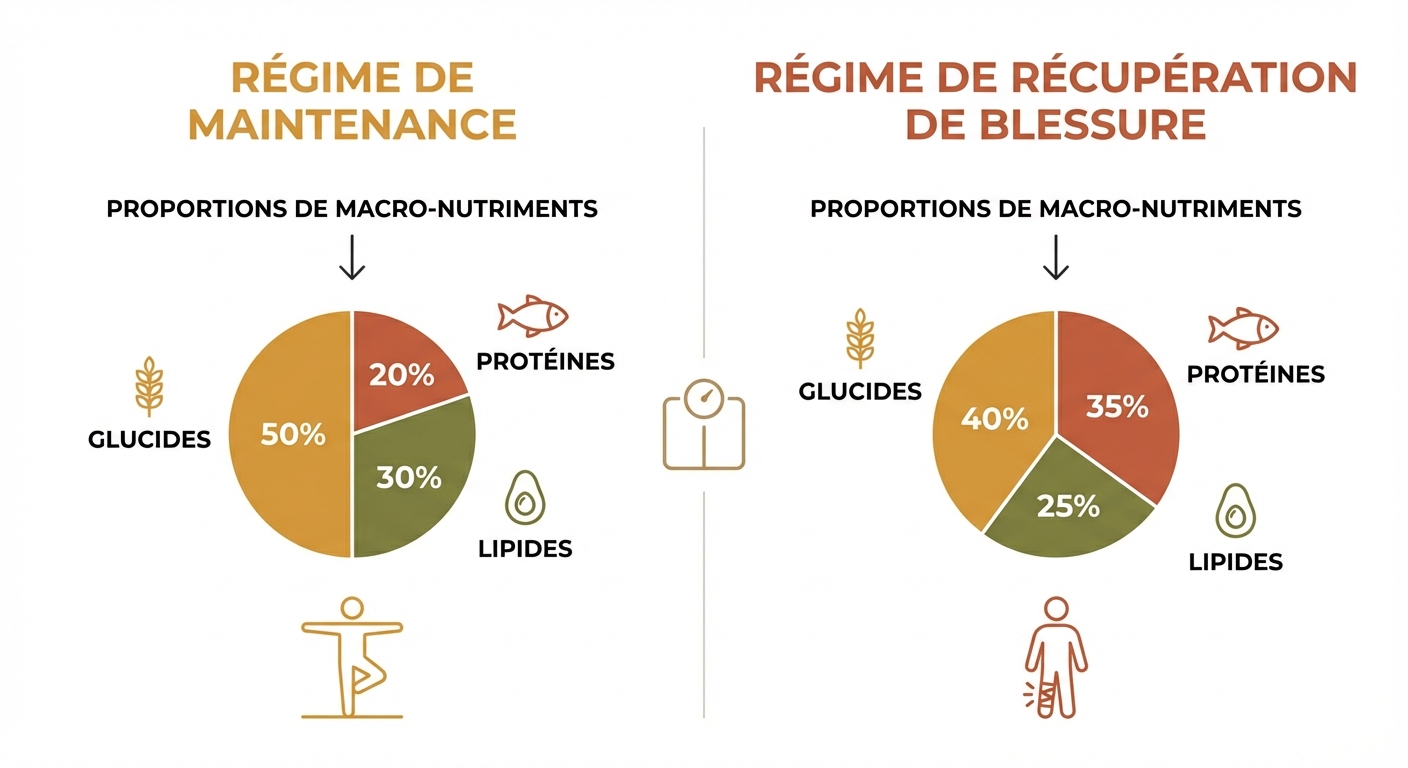 Ajustement des macronutriments pendant l'immobilisation
