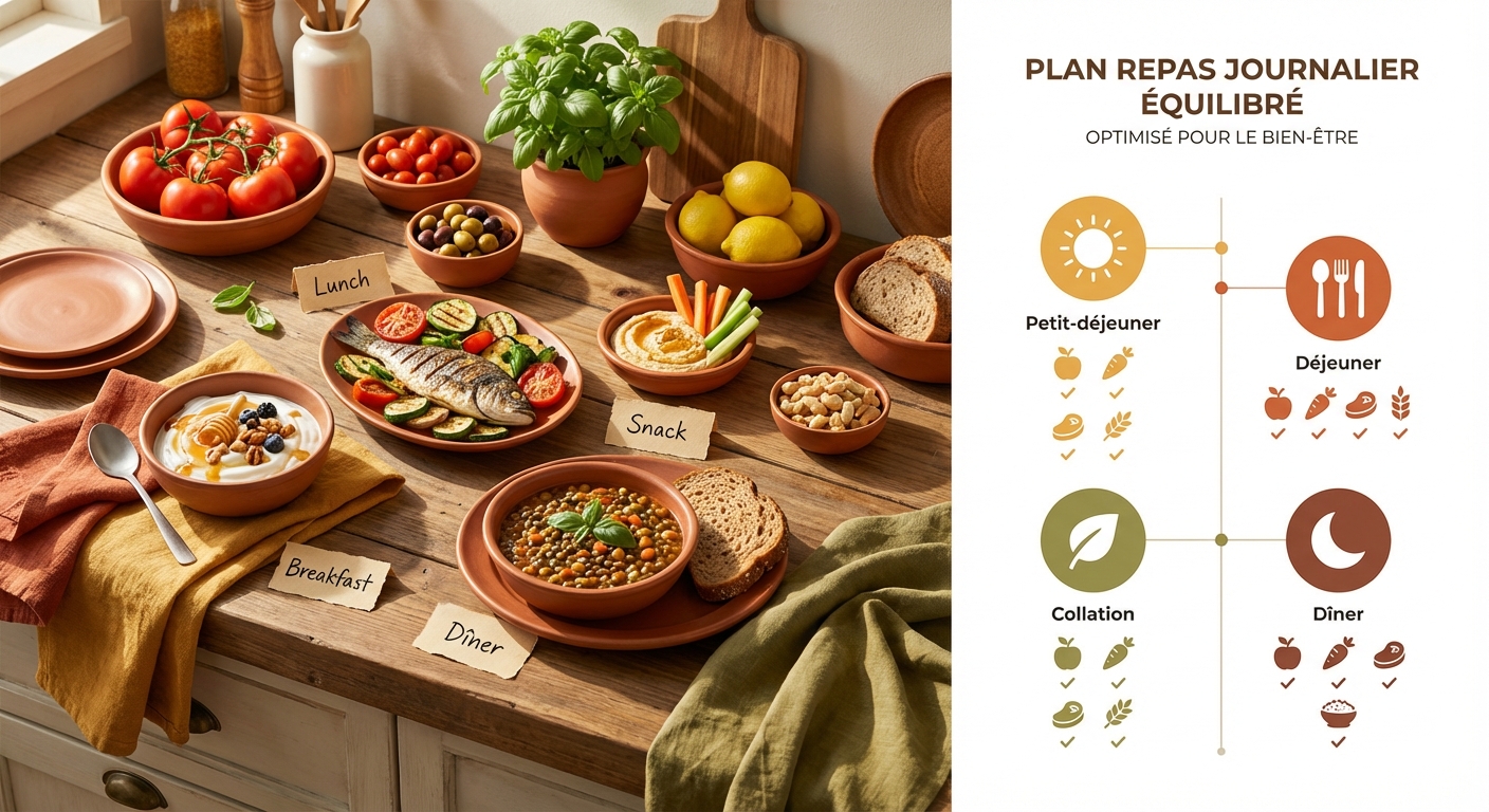Plan de repas structuré pour la guérison d'une entorse