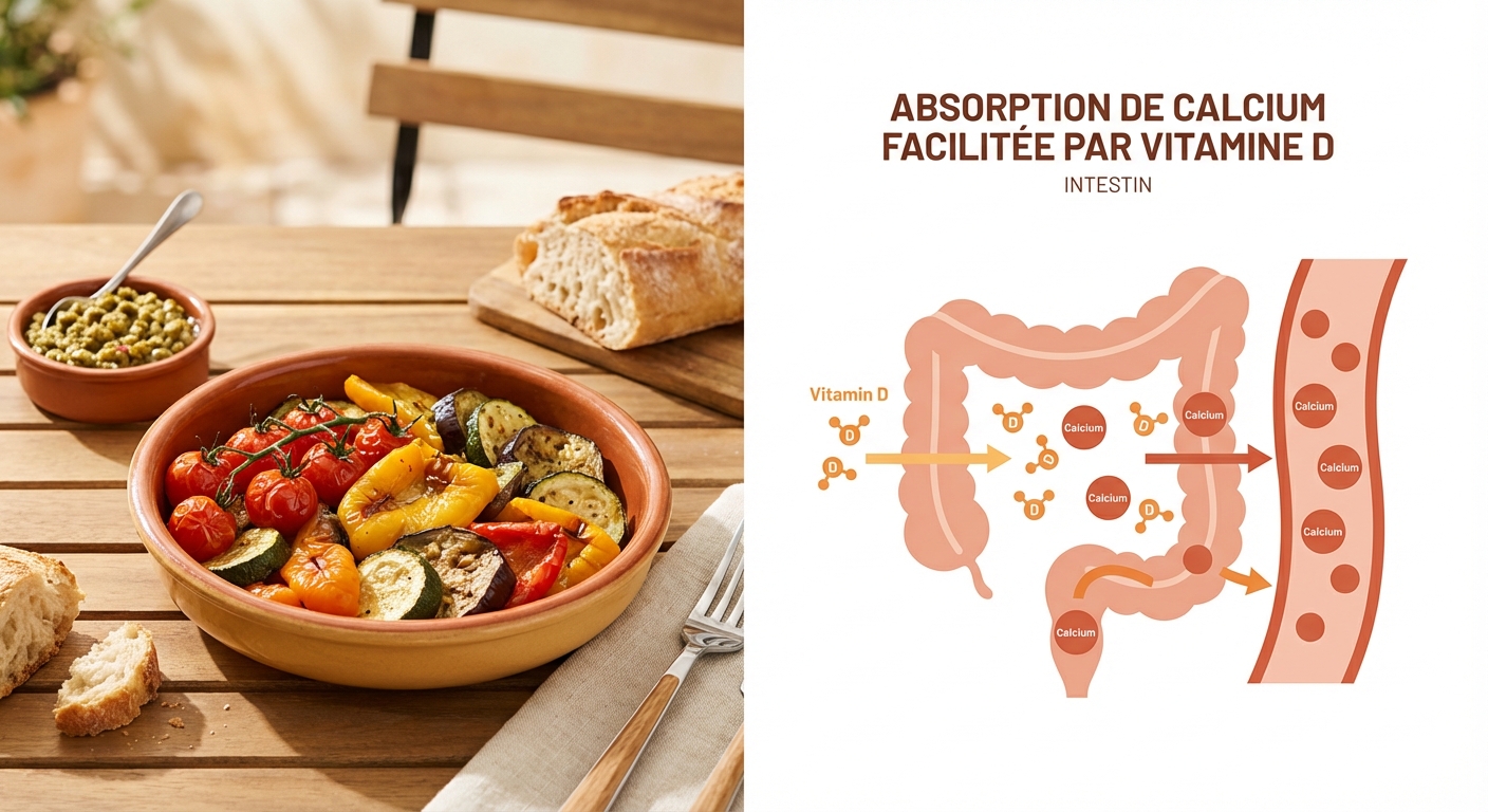 Absorption intestinale du calcium facilitée par la vitamine D