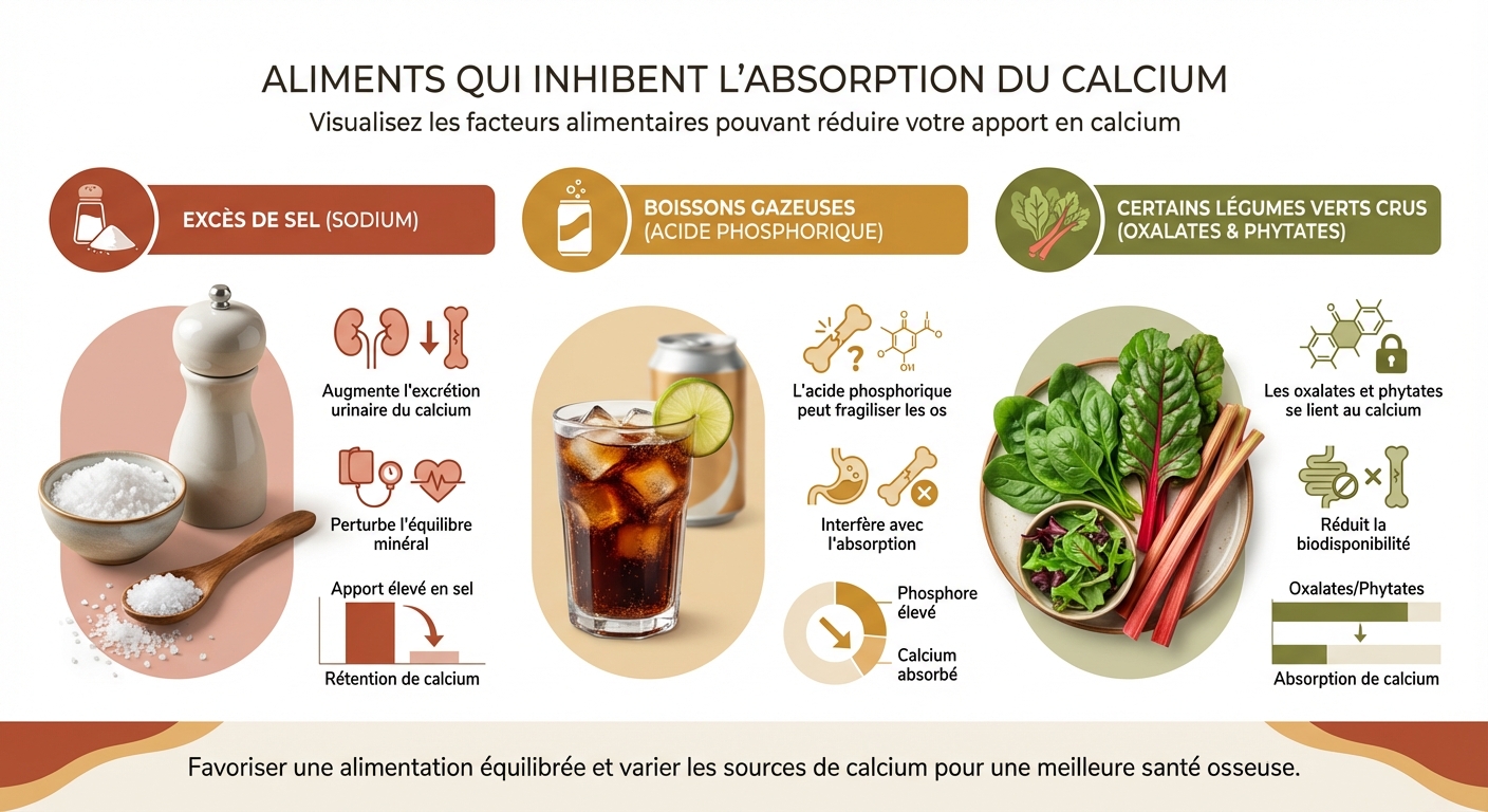 Aliments limitant l'absorption du calcium