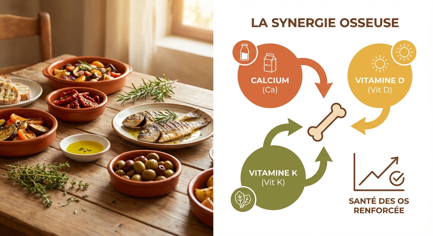 Synergie entre calcium, vitamine D et vitamine K