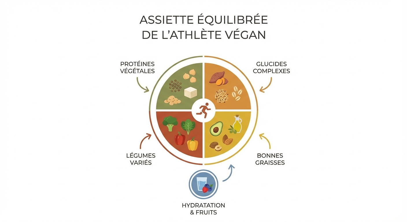 Assiette équilibrée pour athlète végétalien