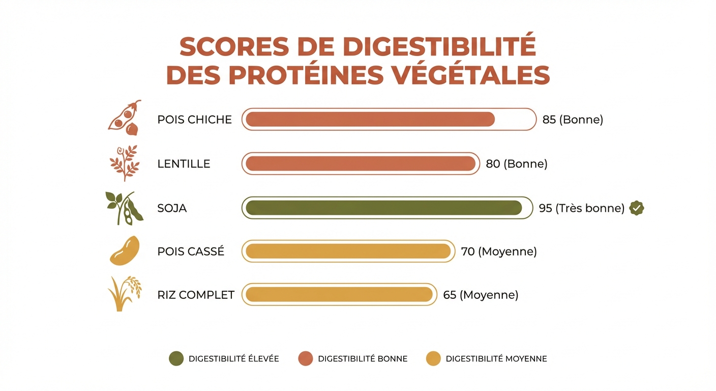 Scores de digestibilité des protéines végétales