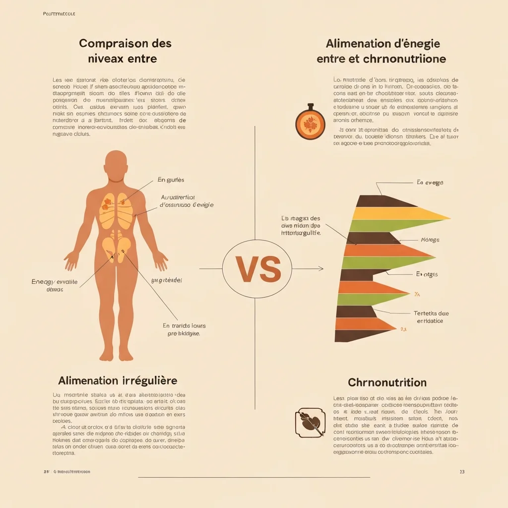 Comparaison des niveaux d'énergie entre alimentation irrégulière et chrononutrition