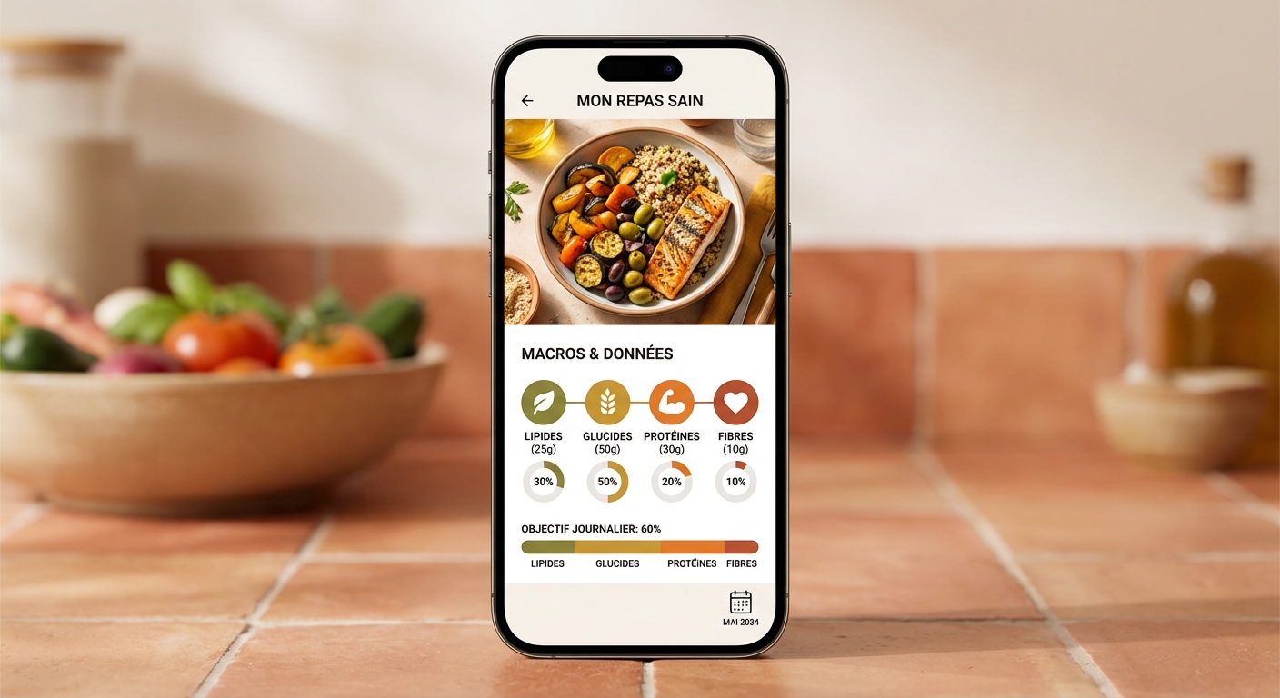 Interface de l'application de coaching nutritionnel personnalisé