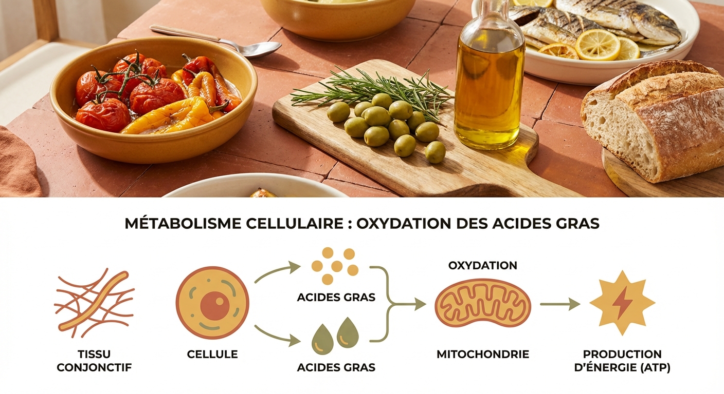 Métabolisme cellulaire et oxydation des acides gras dans le tissu conjonctif