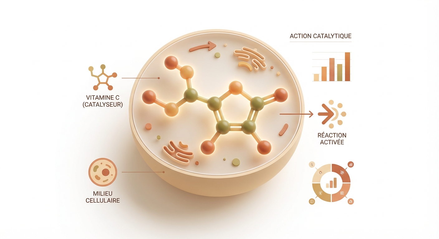 Molécule de vitamine C agissant comme co-enzyme