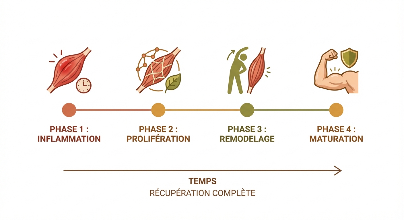 Phases de récupération musculaire et tendineuse après l'entraînement