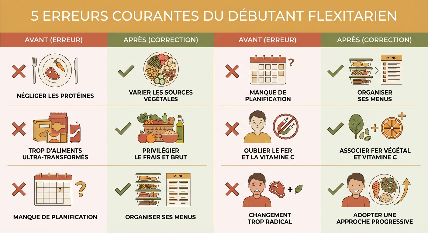 5 erreurs courantes du flexitarien débutant et leurs corrections