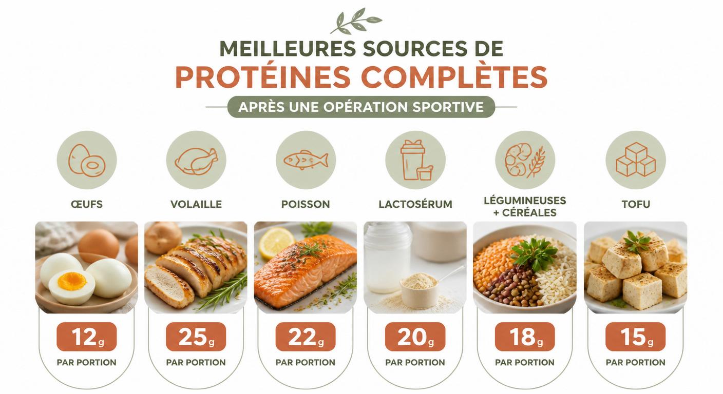 Infographie des meilleures sources de protéines pour la récupération post-opératoire
