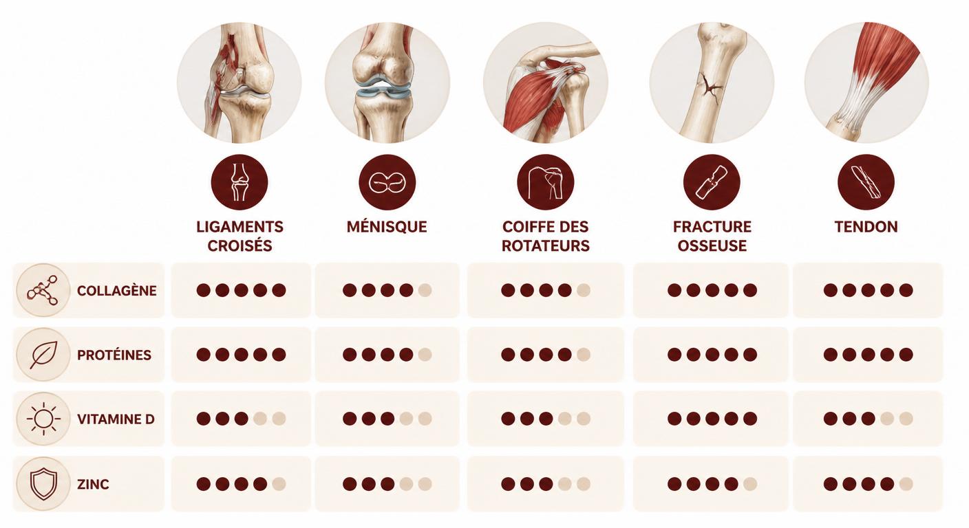 Infographie comparant les besoins nutritionnels selon le type d'opération sportive