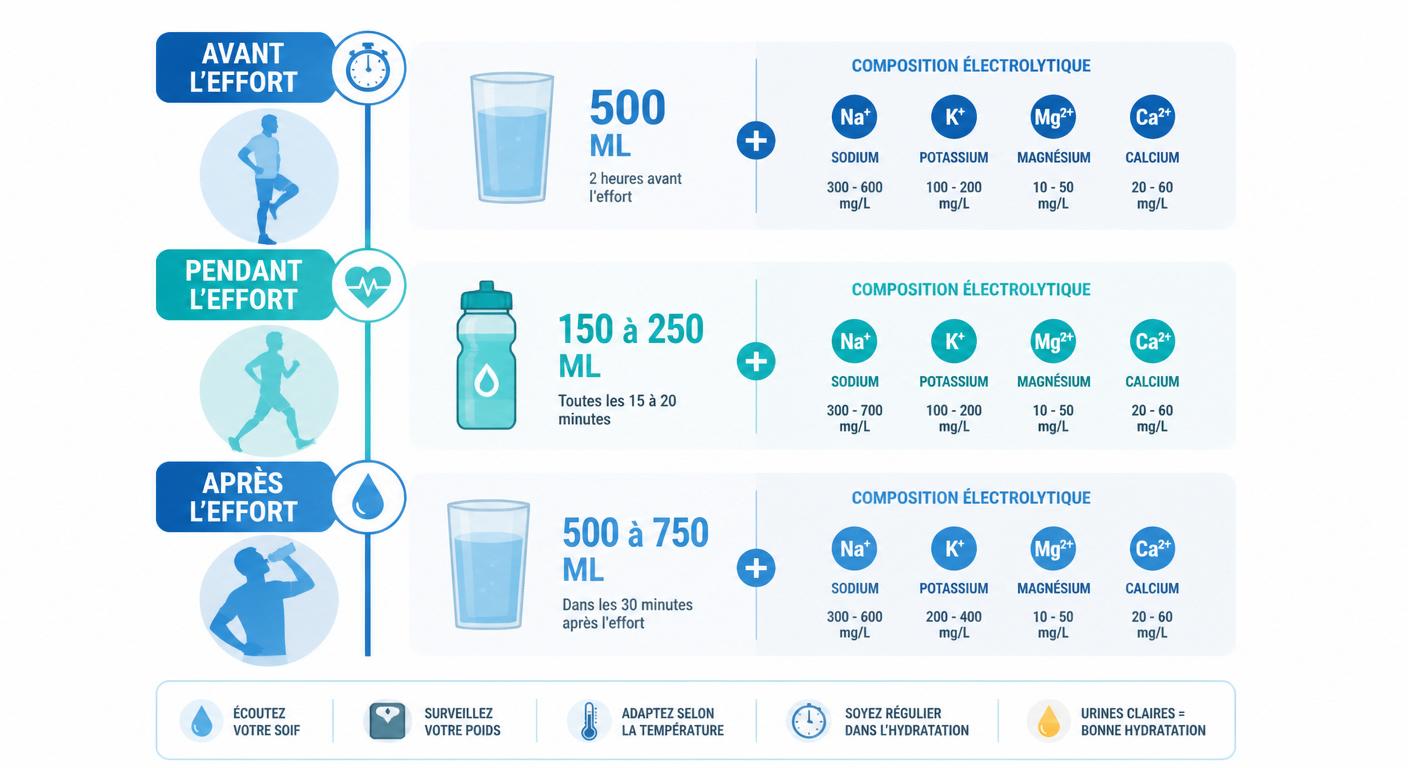 Infographie de la stratégie d'hydratation du sportif