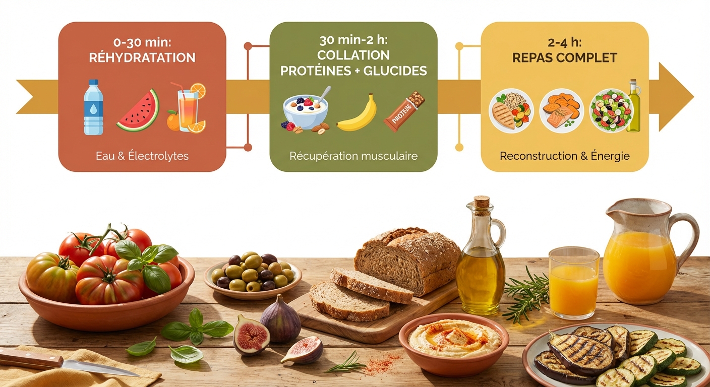 Chronologie nutritionnelle post-effort : les trois phases de la récupération alimentaire