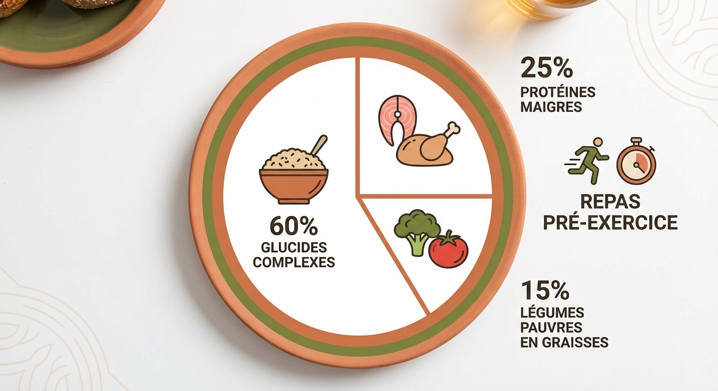 Composition de l'assiette idéale avant un effort d'endurance