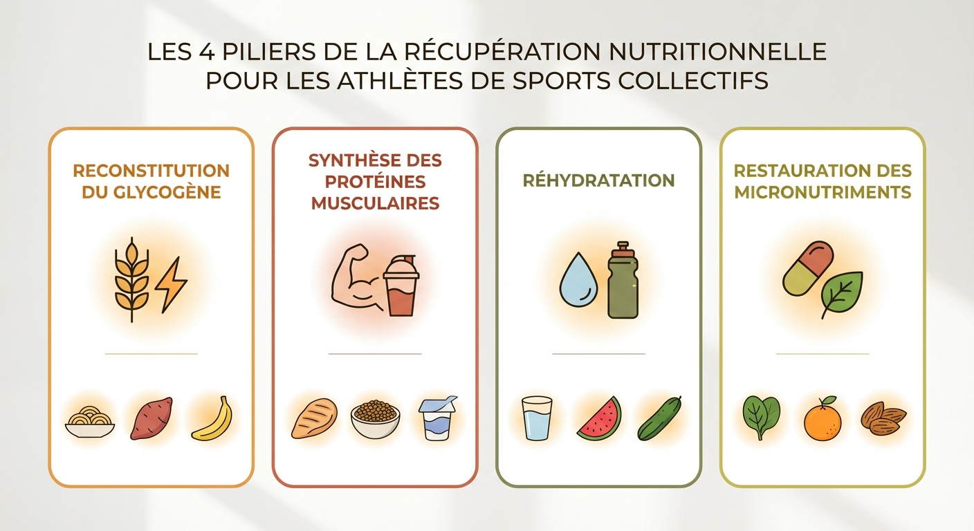 Les 4 piliers de la récupération nutritionnelle pour un joueur de sport collectif