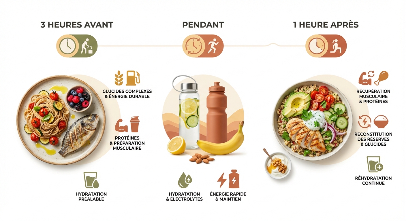 Chronologie de la nutrition autour de l'entraînement