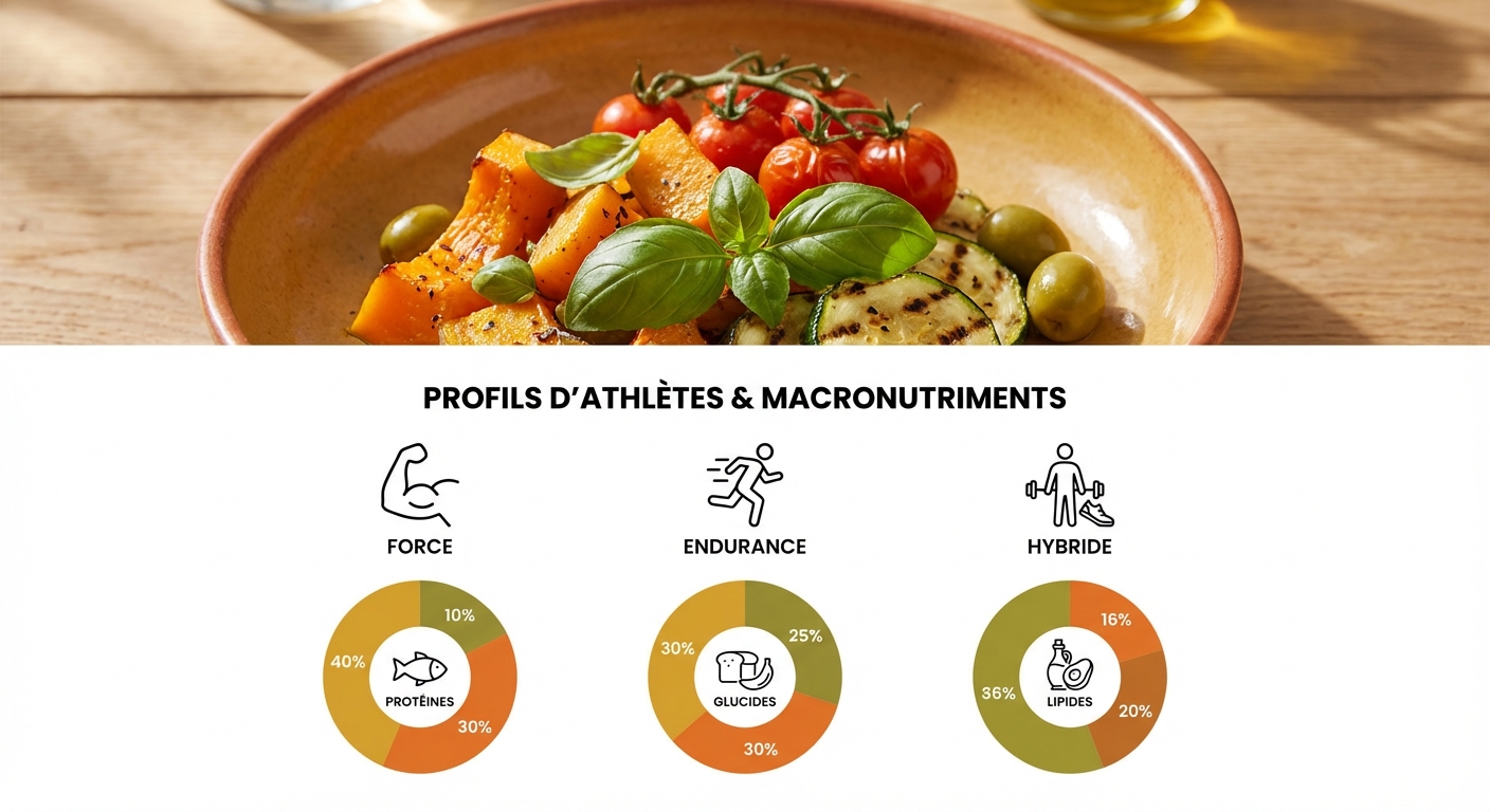 Comparaison des besoins nutritionnels des trois profils athlétiques : force, endurance et hybride
