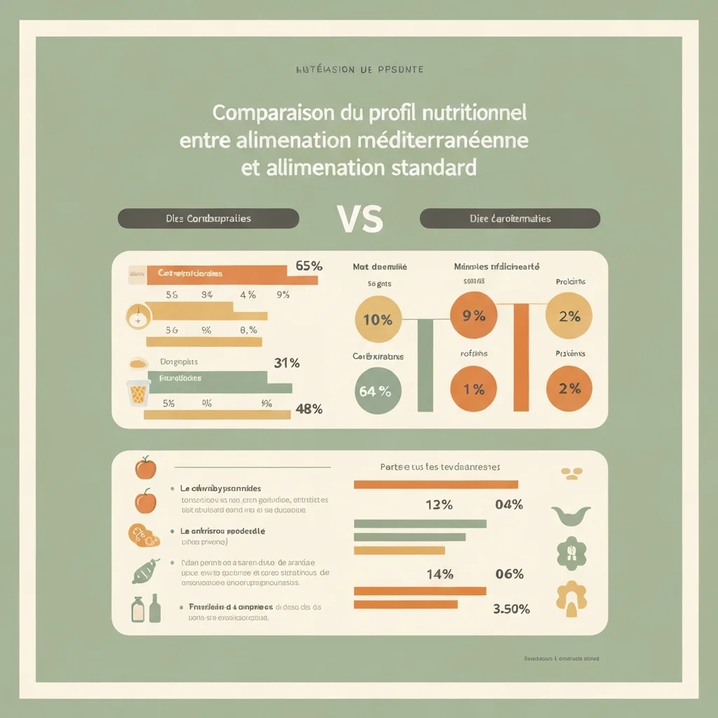 Comparaison du profil nutritionnel entre alimentation méditerranéenne et alimentation standard