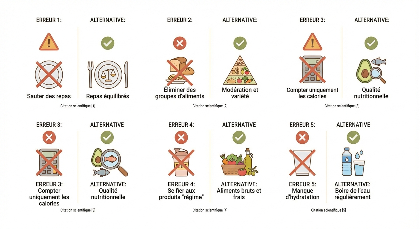 Cinq erreurs courantes dans les régimes et leurs alternatives fondées sur la science