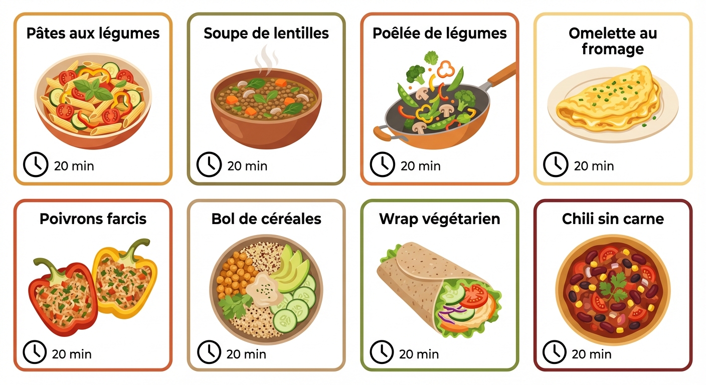 8 idées de dîners végétariens rapides prêts en 20 minutes
