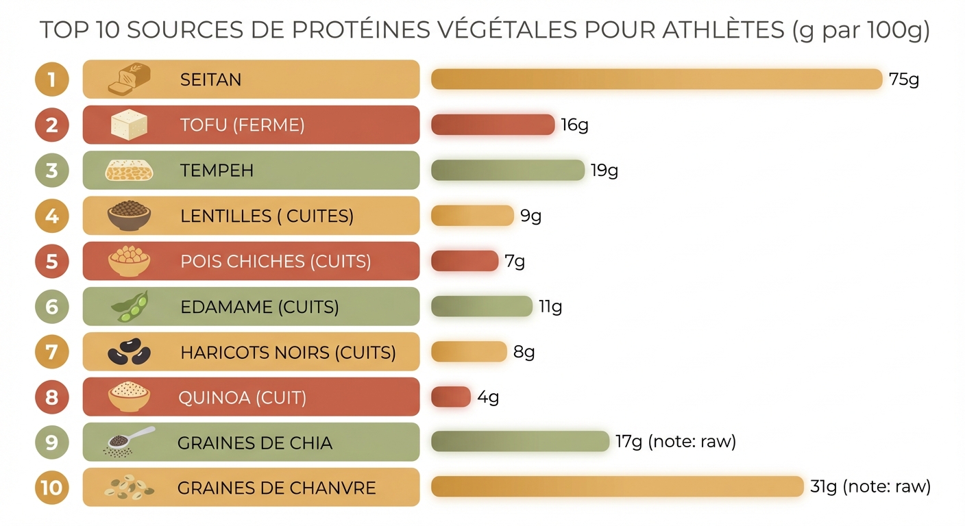 Classement des 10 meilleures sources de protéines végétales pour sportifs