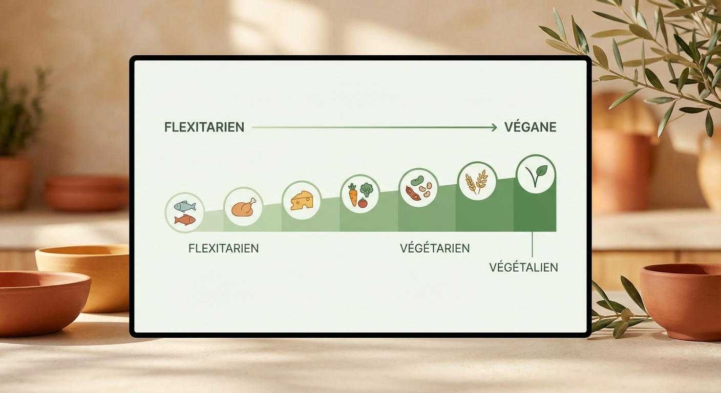 Spectre des régimes végétaux du flexitarien au végan