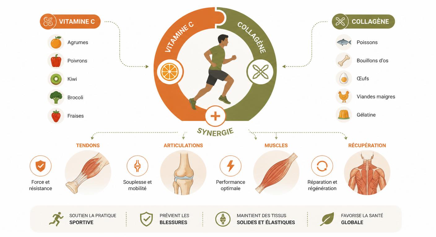 Synergie vitamine C et collagène pour sportif