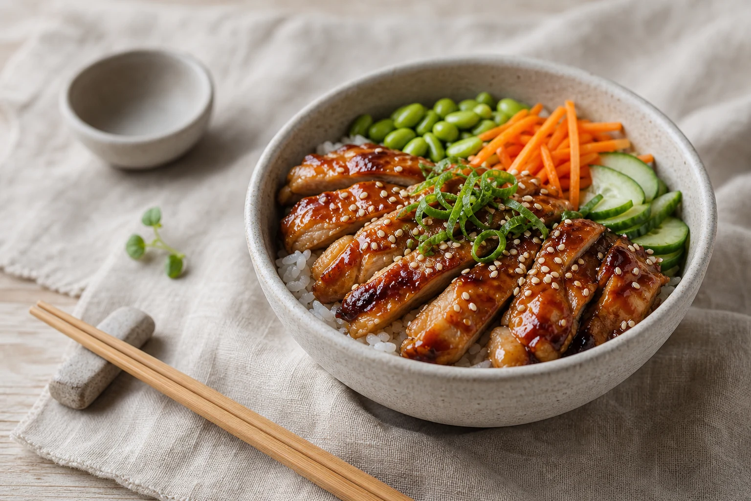 Bowl poulet teriyaki & edamames (520 kcal, 35 min)
