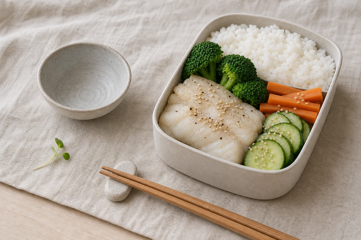 Box Riz Box bento poisson riz complet : 4 compartiments pour un repas ...