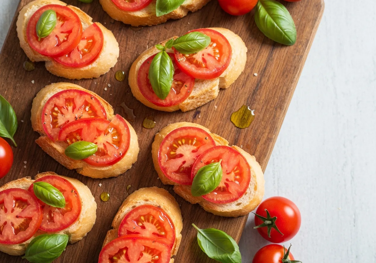 Toasts italiens façon bruschetta (195 kcal, 15 min)