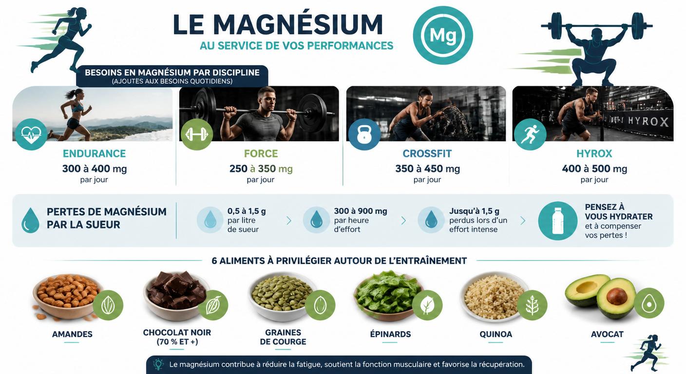 Infographie magnésium et nutrition sportive