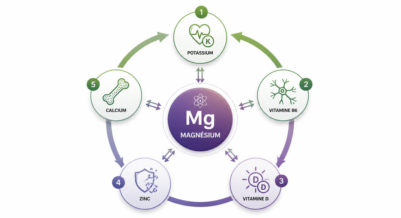 Infographie des synergies nutritionnelles du magnésium