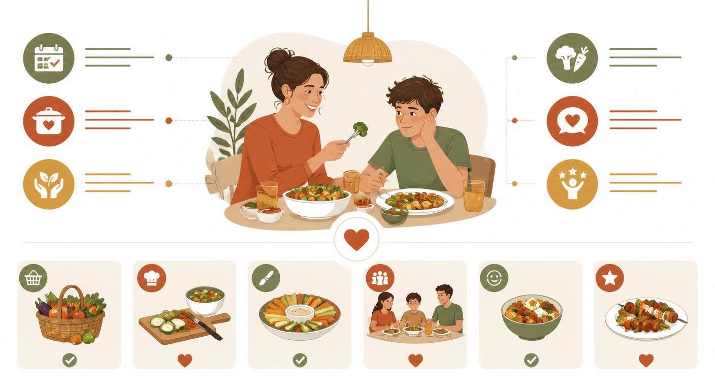 Infographie de conseils pour aider un adolescent difficile à manger équilibré
