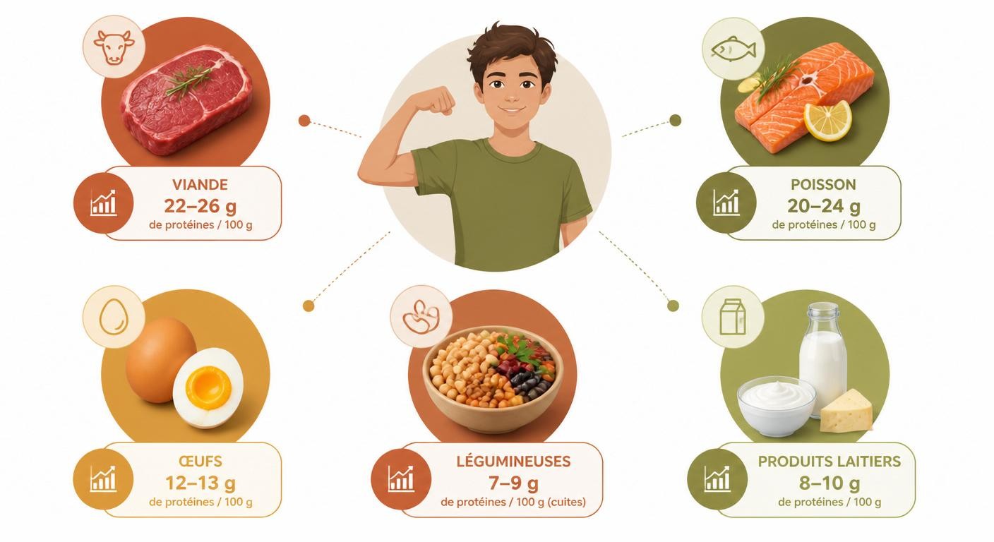 Infographie des meilleures sources de protéines pour un adolescent en croissance