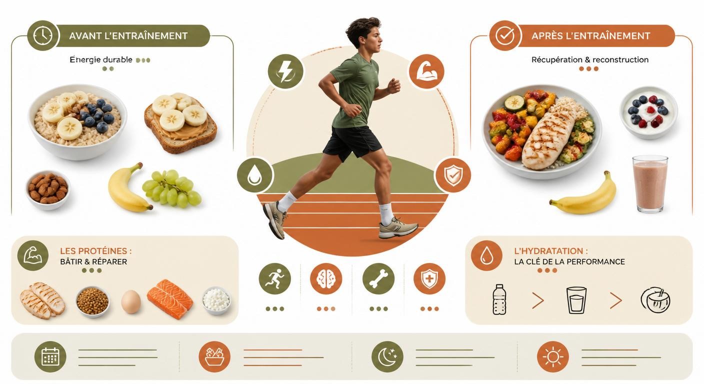Infographie de l'alimentation d'un adolescent sportif