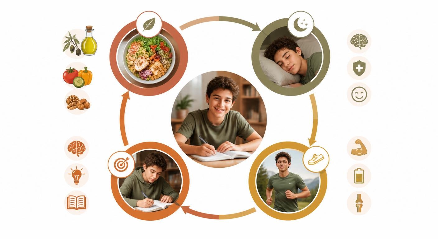 Liens entre alimentation, sommeil et concentration chez l'ado sportif