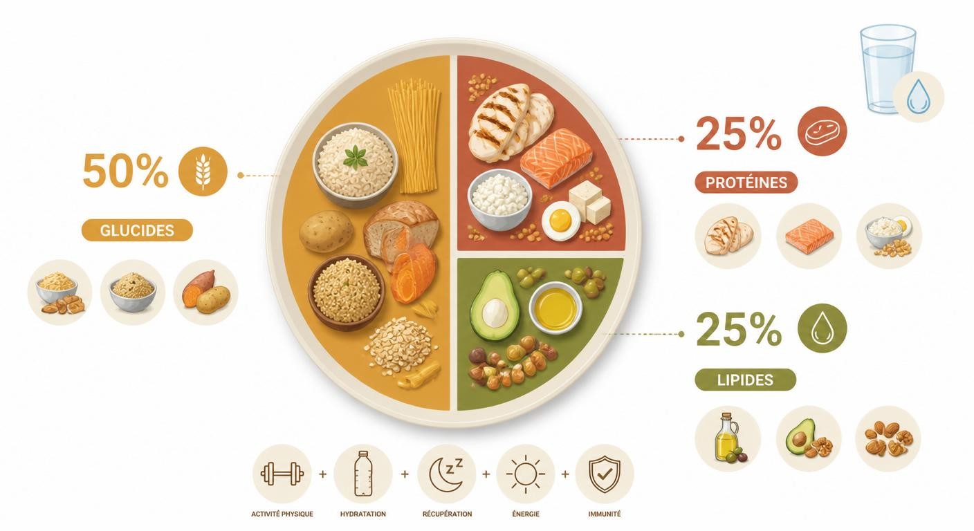 Répartition des macronutriments dans l'assiette d'un ado sportif