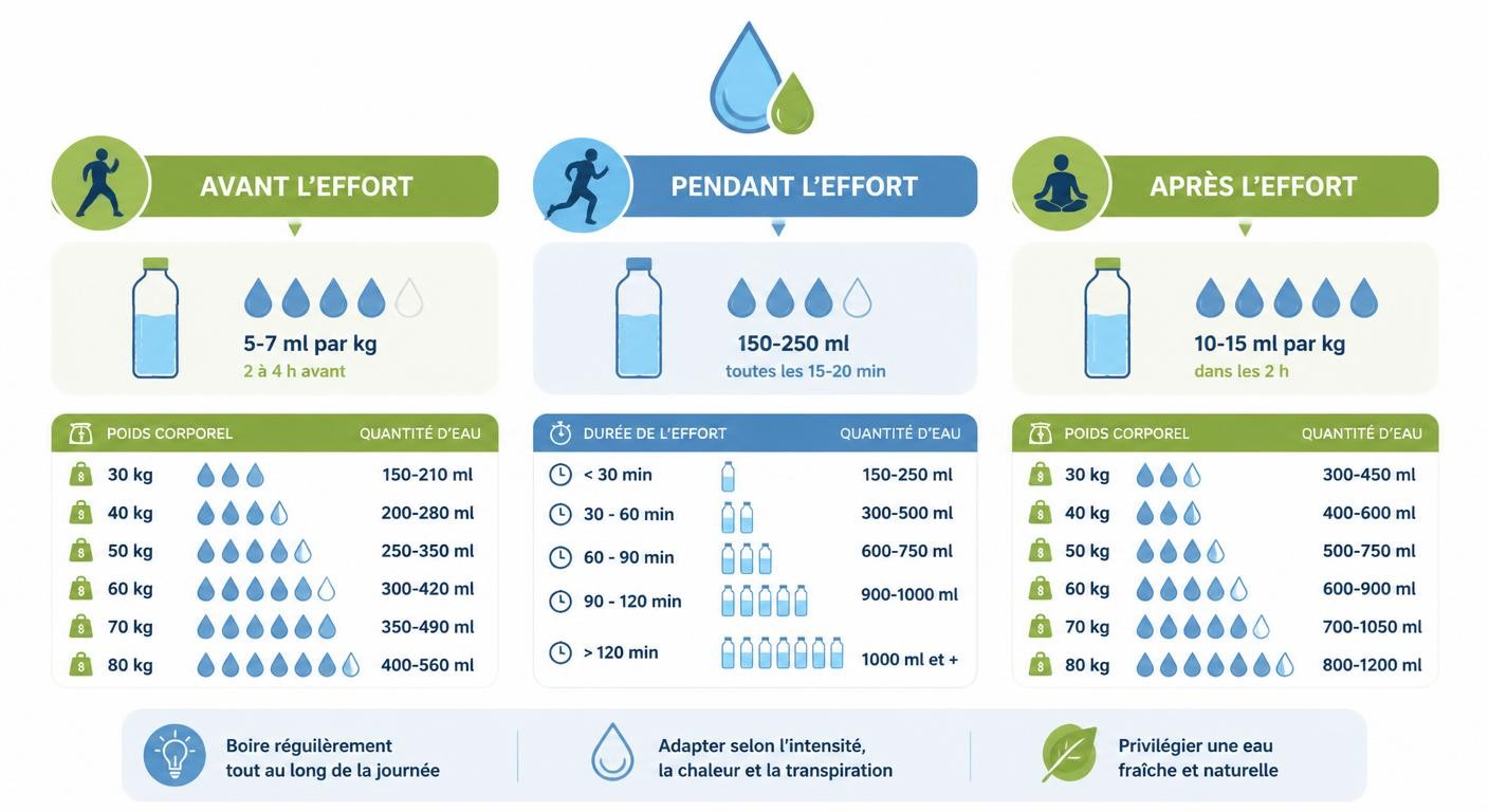 Plan d'hydratation d'un ado sportif avant, pendant et après l'effort