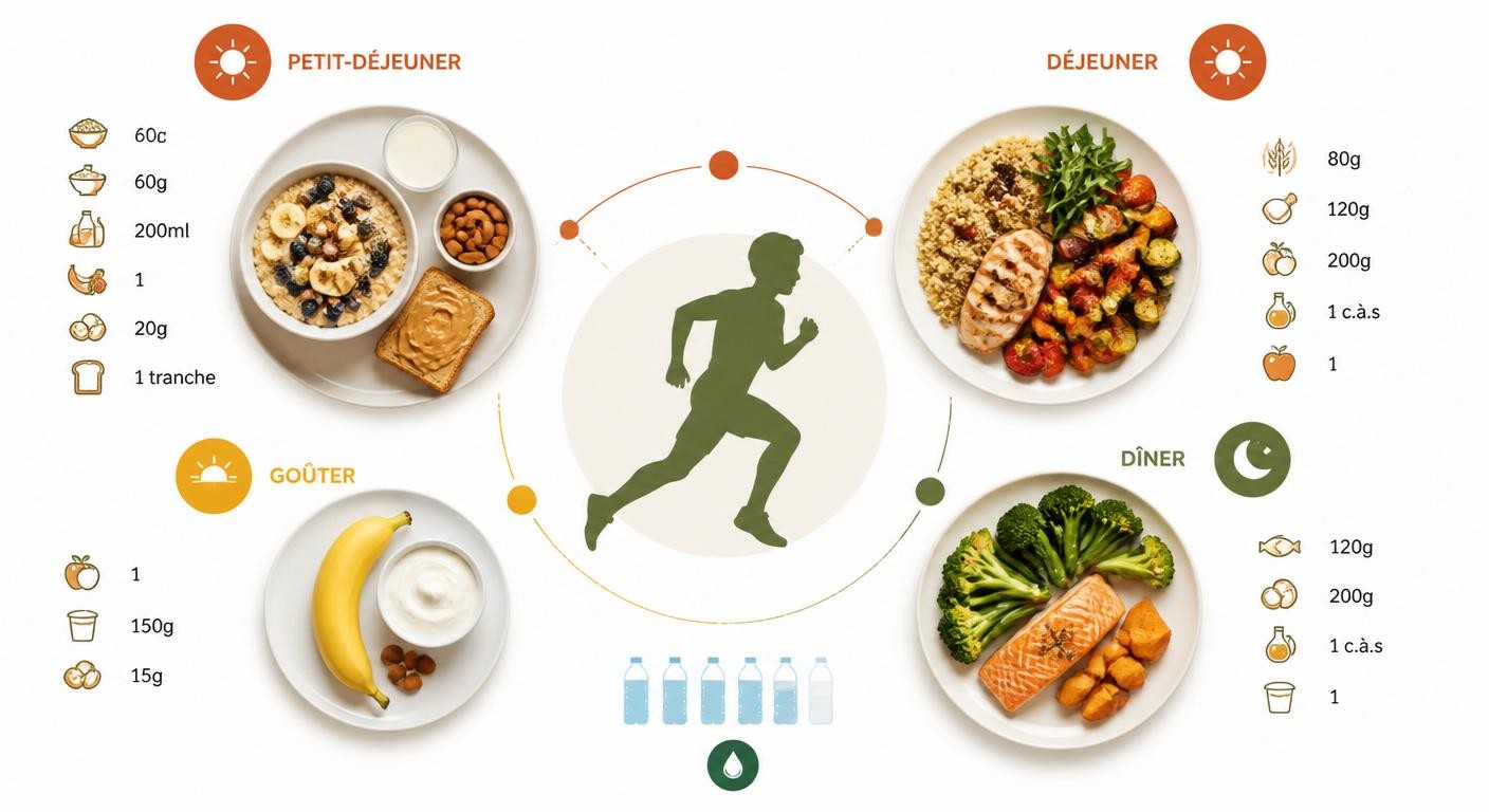 Menu type d'une journée pour un ado sportif