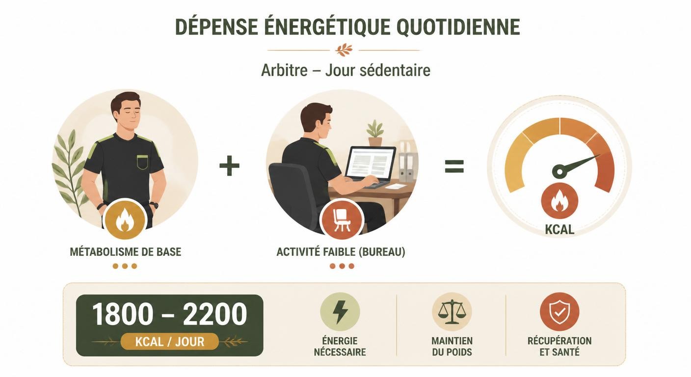 Estimation de la dépense énergétique d'un arbitre lors d'une journée sédentaire de bureau