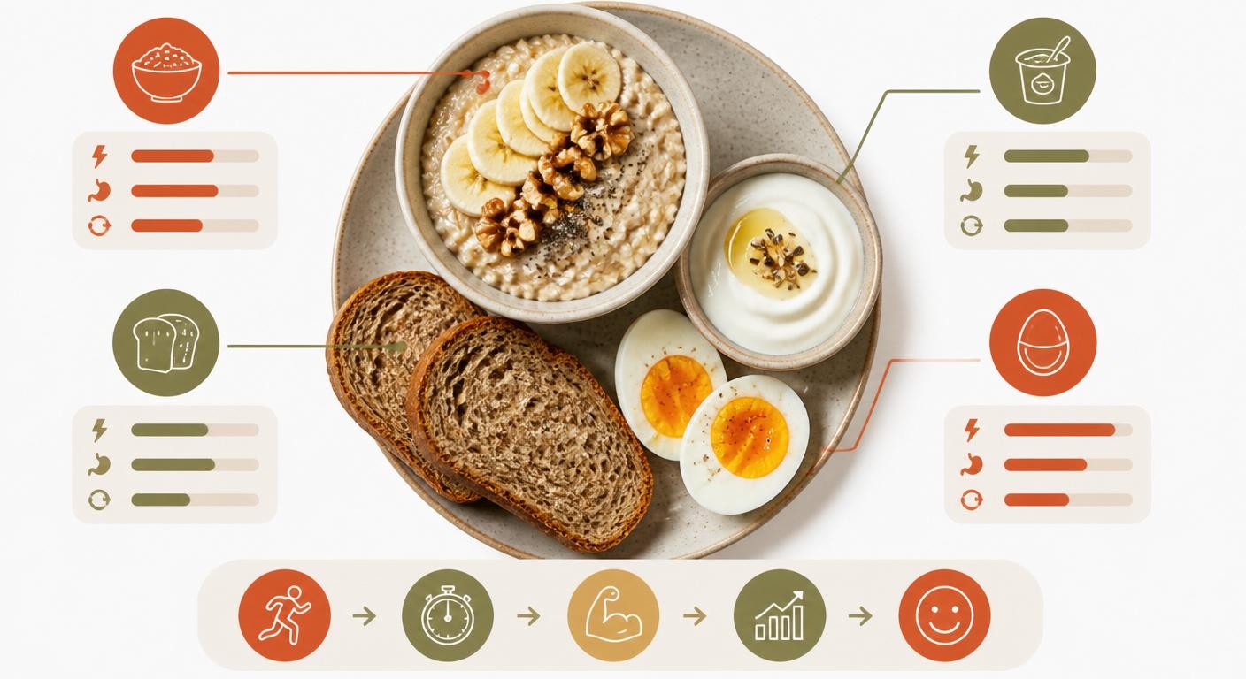Infographie du petit-déjeuner sportif idéal avant le sport
