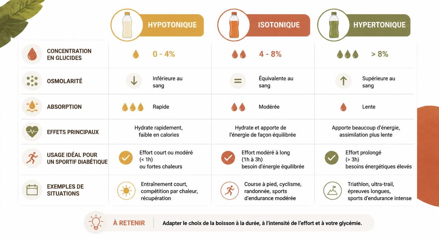 Comparatif des boissons de l'effort pour un sportif diabétique