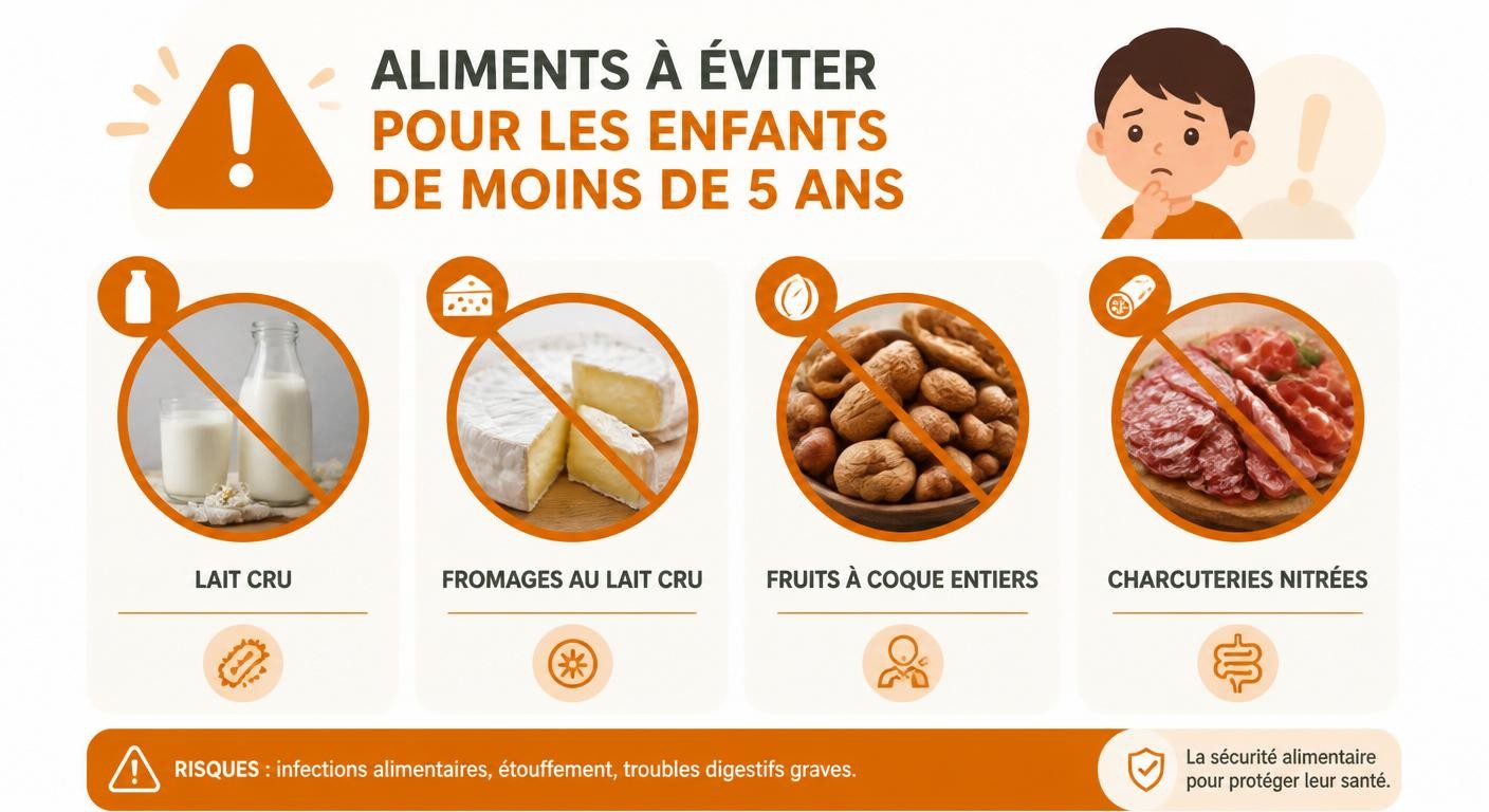 Aliments à éviter avant 5 ans pour sécuriser l'alimentation de l'enfant