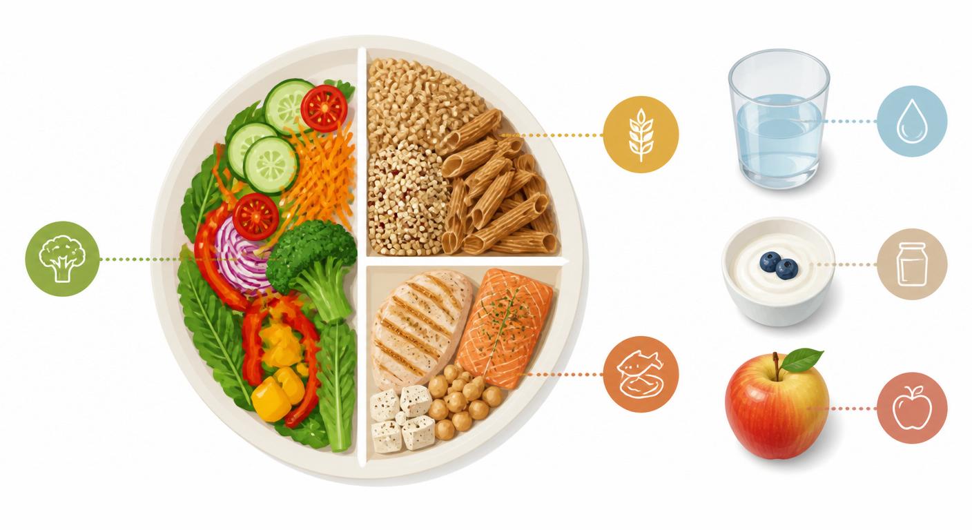 Schéma de l'assiette équilibrée pour un enfant de 3 ans