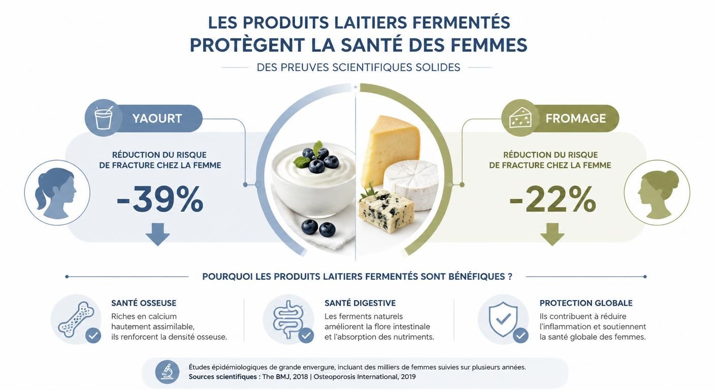 Preuves scientifiques des produits laitiers fermentés sur le risque de fracture chez la femme