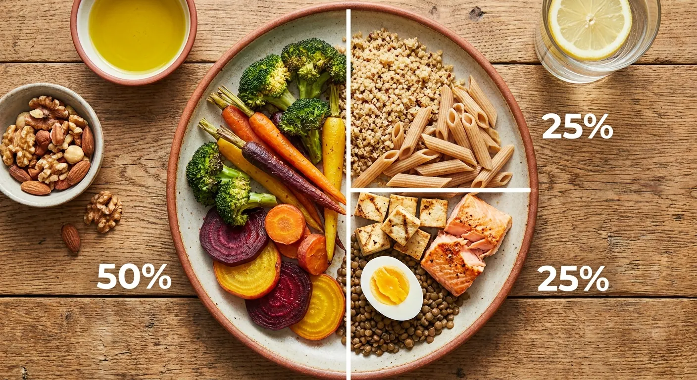 Infographie d'une assiette équilibrée pour femme enceinte