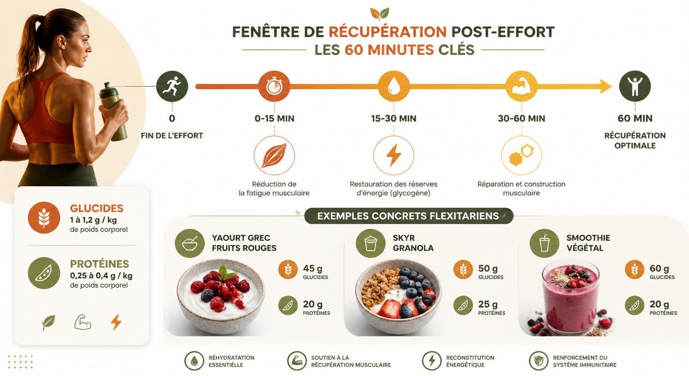 Récupération post-entraînement flexitarien dans les 60 minutes