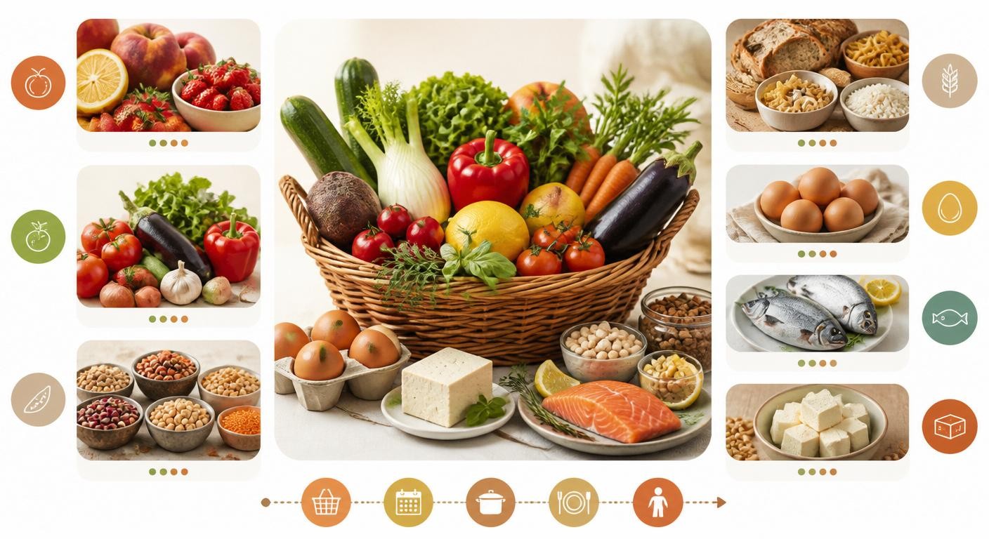 Panier de courses flexitarien hebdomadaire