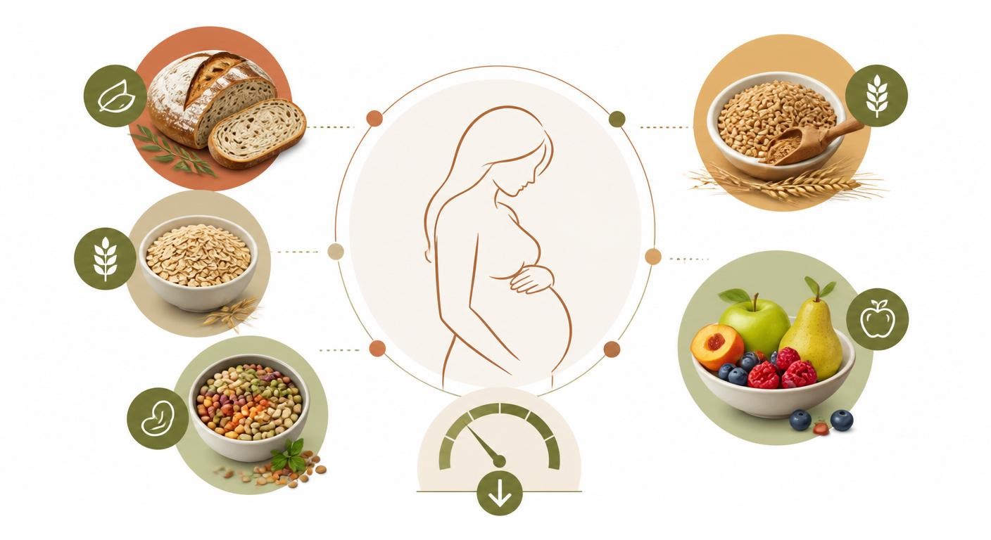 Infographie des glucides à index glycémique bas pendant la grossesse