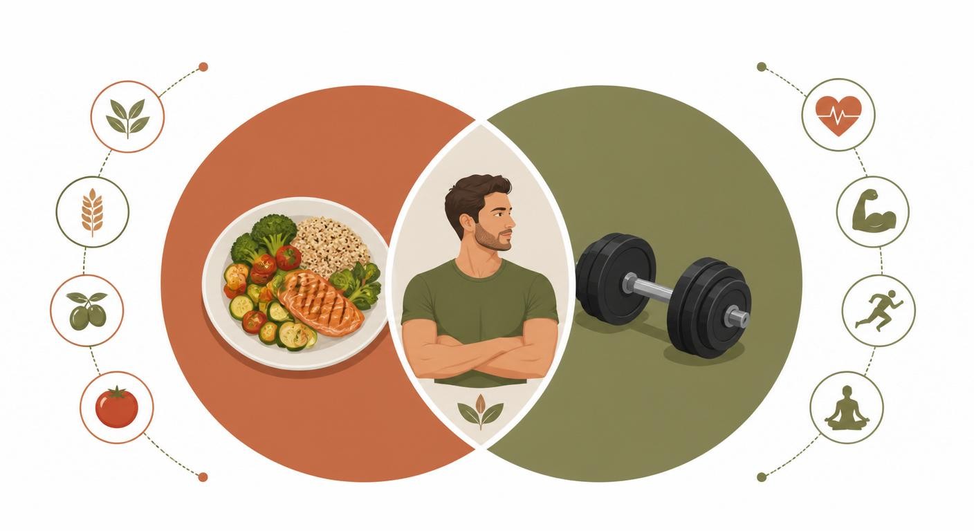 Synergie entre alimentation et activité physique pour un homme